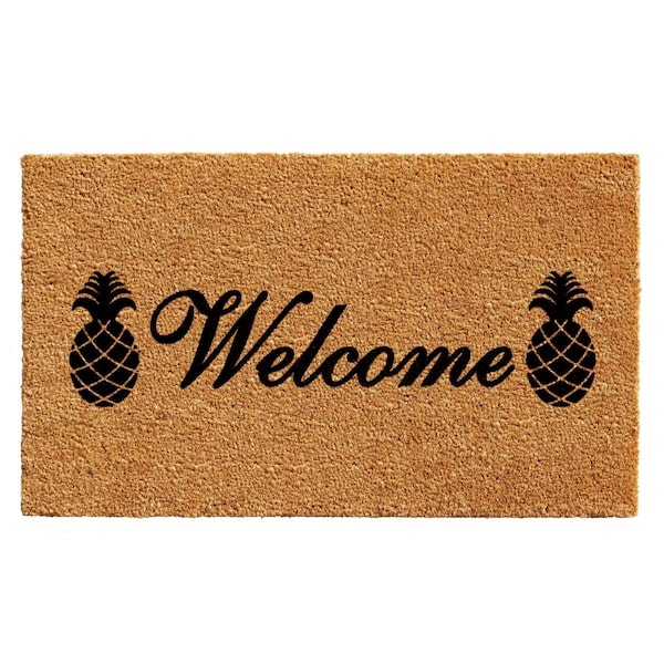 Configuracion 24 x 36 in. Welcome Pineapples Rectangular Doormat Natural & Black CO3361354 - main